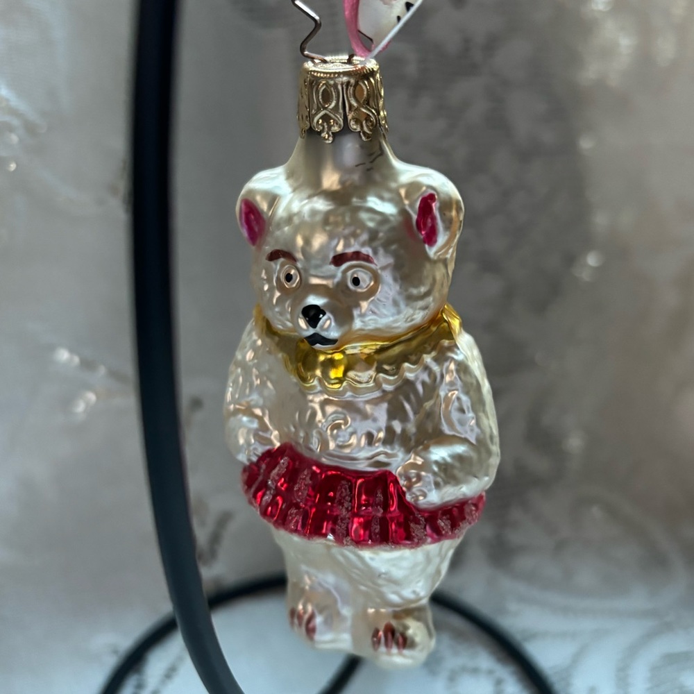 Vtg ballerina bear ornament West Germany